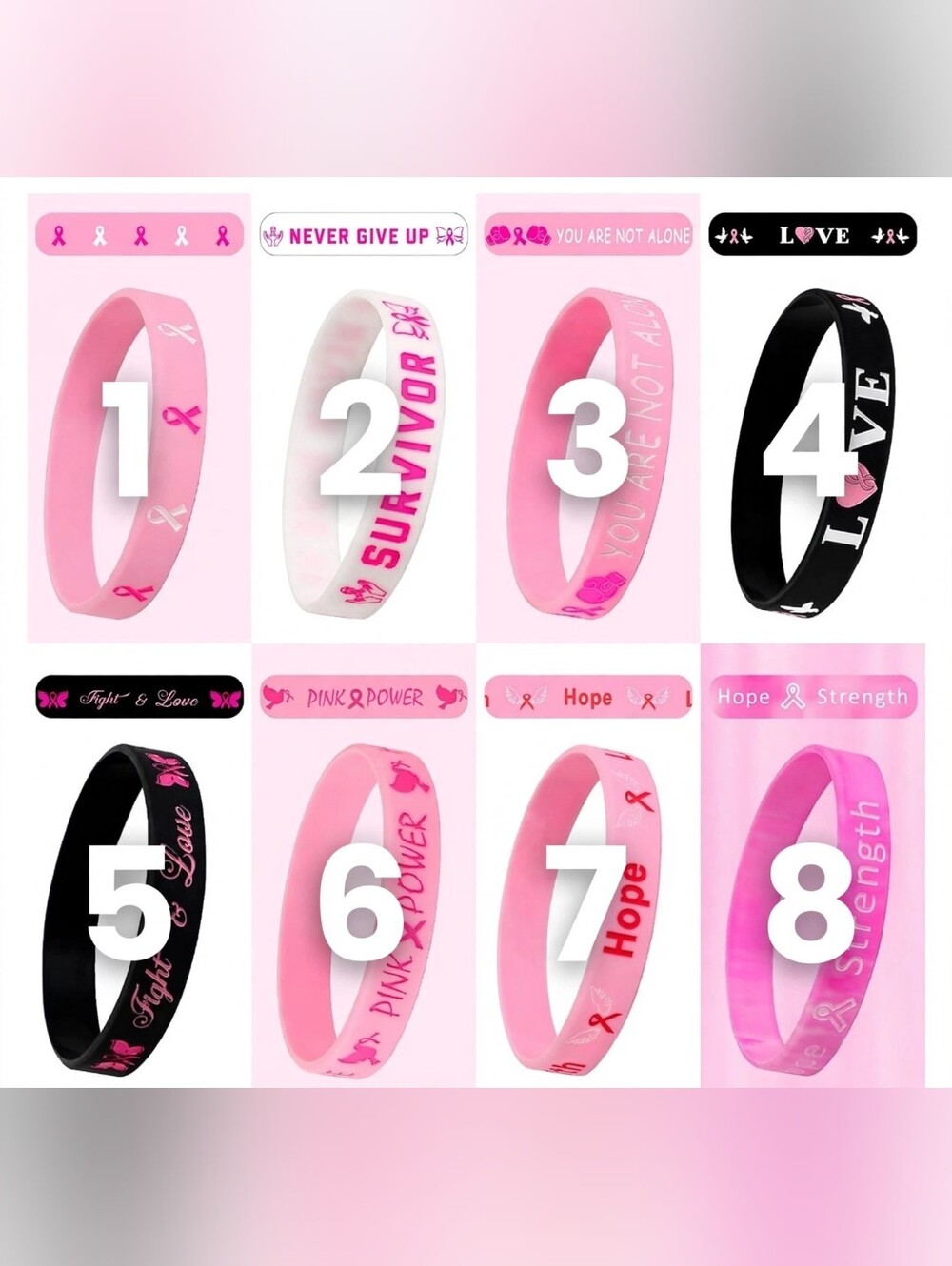 Cancer Awareness Silicone Bracelet ( Sold Buy # 1 Each Purchase)